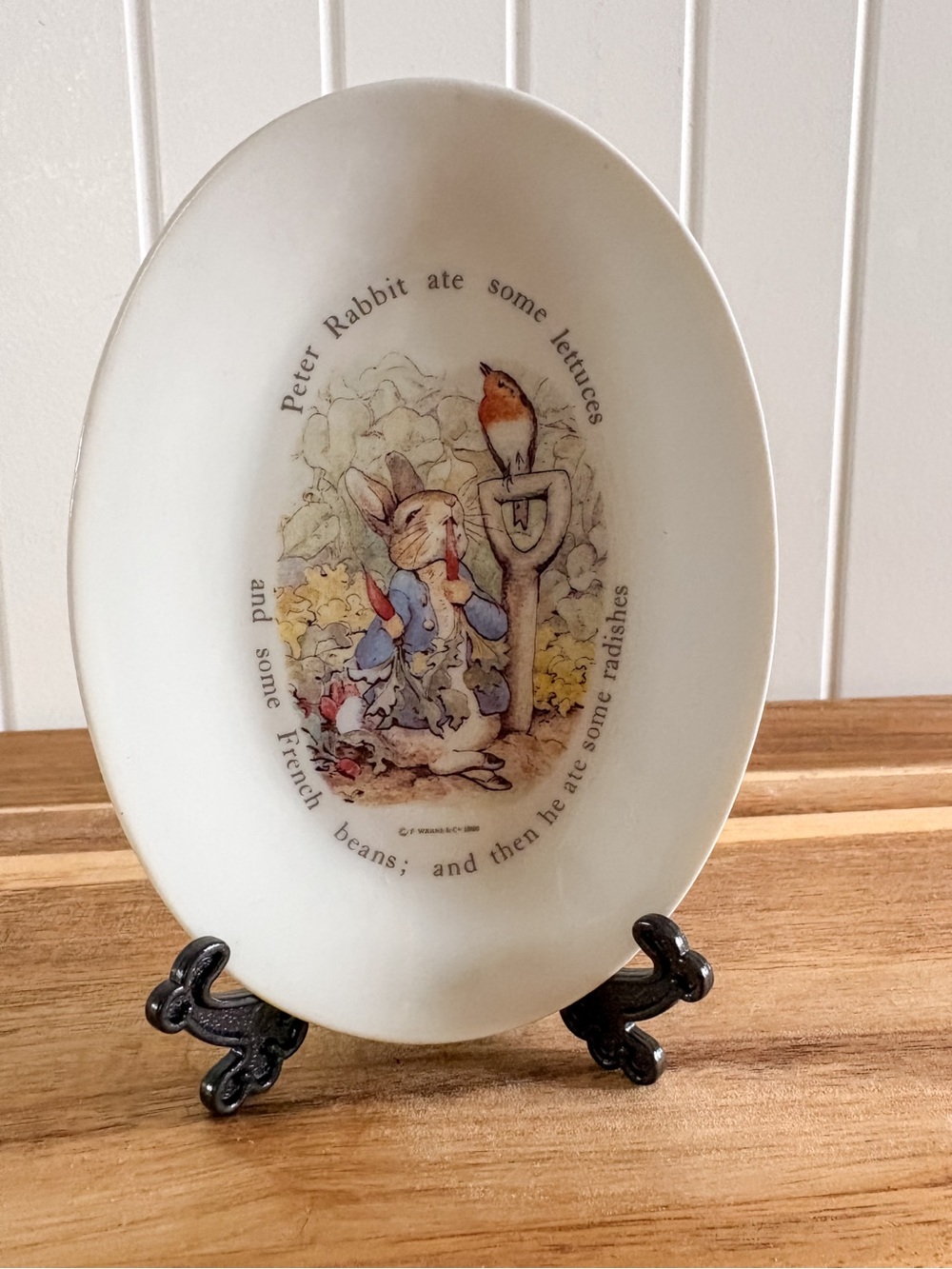Vintage 1990 Peter Rabbit Beatrix Potter Ceramic Trinket Dish F Warne